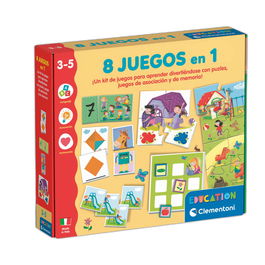 Clementoni 8 Juegos en 1 Español para Niños de 3-5 años Educativo de Formas, Colores, Números, Letras y Palabras