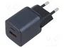 Vention Cargador de Pared GaN de 30W con 2 Puertos USB-C y USB-A, Gris, FEWH0-EU