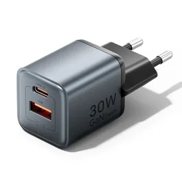 Vention Cargador de Pared GaN de 30W con 2 Puertos USB-C y USB-A, Gris, FEWH0-EU