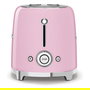SMEG TSF02PKEU Tostadora Retro Estilo Años 50 de 4 Rebanadas, Color Rosa, 1500W, Acero Inoxidable con Función Descongelar y Recalentar