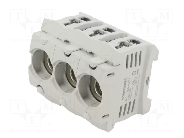 MERSEN Portafusibles D01 de 3 polos para raíl DIN