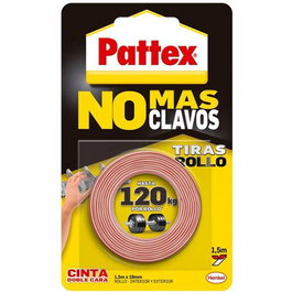 Cinta Doble Cara Pattex No Mas Clavos Rollo 19Mm X 1,5M