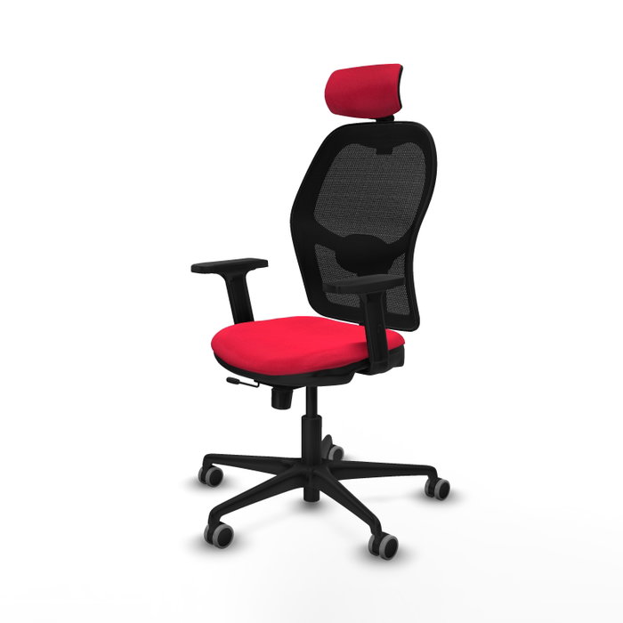 PIQUERAS Y CRESPO Silla de oficina Jorquera con mecanismo Sincro/Traslack Rojo y Negro PIQUERAS Y CRESPO Silla de oficina Jorquera con mecanismo Sincro/Traslack Rojo y Negro