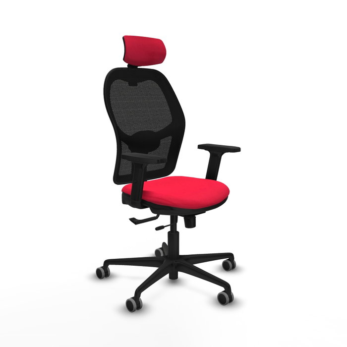 PIQUERAS Y CRESPO Silla de oficina Jorquera con mecanismo Sincro/Traslack Rojo y Negro PIQUERAS Y CRESPO Silla de oficina Jorquera con mecanismo Sincro/Traslack Rojo y Negro
