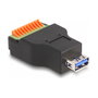 DeLOCK Adaptador USB 3.2 Gen 1 Tipo-A hembra a bloque de terminales con botón pulsador
