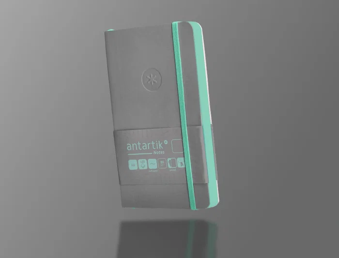 Antartik Cuaderno A6 Tapa Blanda Hojas Lisas Gris y Turquesa 100 Hojas 80gr FSC