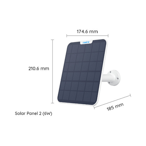 Reolink Solar Panel 6W Exterior IP65 4m Negro/Blanco
