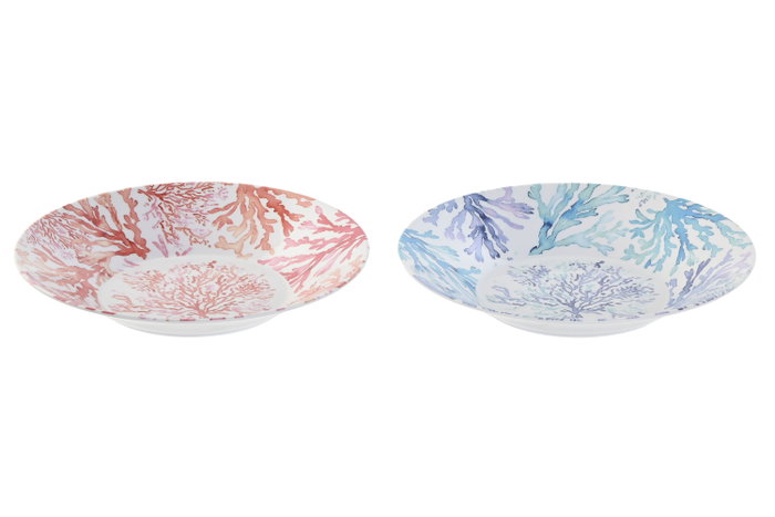 DKD Home Decor Set de 12 Platos de Melamina Corales en Colores Surtidos de 23x23x3,6 cm DKD Home Decor Set de 12 Platos de Melamina Corales en Colores Surtidos de 23x23x3,6 cm