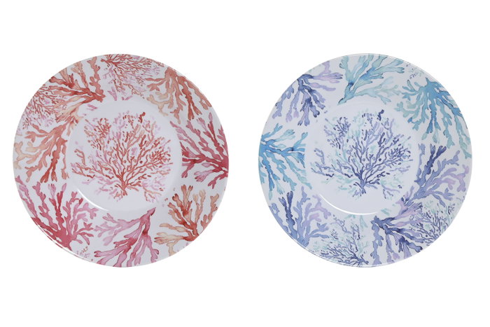 DKD Home Decor Set de 12 Platos de Melamina Corales en Colores Surtidos de 23x23x3,6 cm DKD Home Decor Set de 12 Platos de Melamina Corales en Colores Surtidos de 23x23x3,6 cm