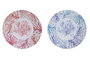 DKD Home Decor Set de 12 Platos de Melamina Corales en Colores Surtidos de 23x23x3,6 cm
