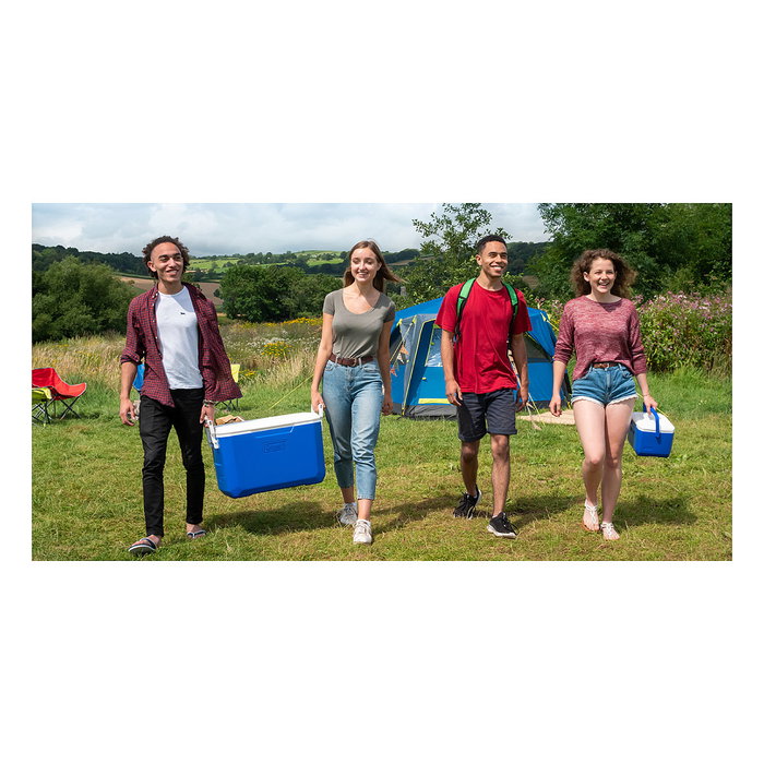 Coleman 2000036076 NEVERA ENFRIADORA PORTÁTIL 5QT Performance Kühlbox 4,7L para 6 latas Autonomía 9h Blanco/Azul