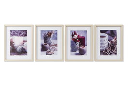 DKD Home Decor Set de 4 Cuadros Enmarcados de Velas (35x2x45 cm)