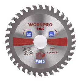 Workpro Disco de Sierra Circular TCT para Madera Básico Ø115 x 22.2 mm 36 Dientes, Acero al Carbono y Carburo de Tungsteno para Tableros Generales y MDF, Corte Económico