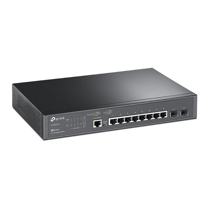 TP-Link JetStream TL-SG3210 V2 Switch Gestionado L2/L3 Gigabit Ethernet 8 Puertos RJ-45 2 SFP Montaje en Rack 1U