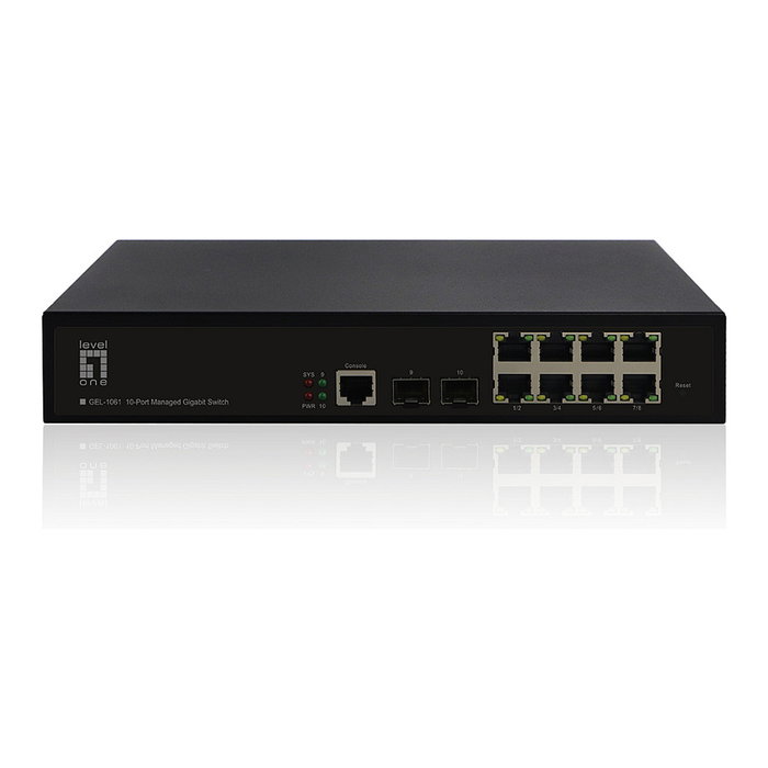 LevelOne GEL-1061 Switch Gigabit Gestionado L2 de 10 Puertos (8 RJ-45 + 2 SFP) inevitable LevelOne GEL-1061 Switch Gigabit Gestionado L2 de 10 Puertos (8 RJ-45 + 2 SFP) inevitable