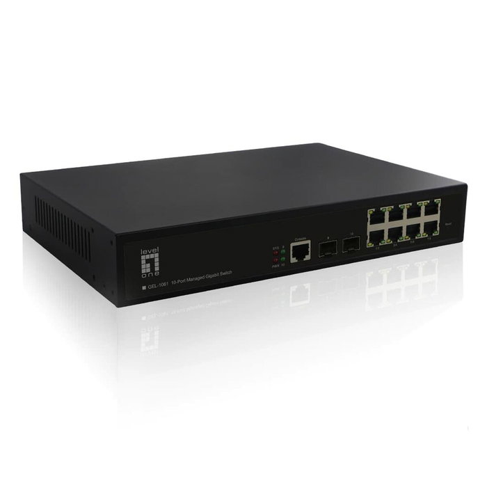 Level One GEL-1061 Switch Gigabit L2 con 8 puertos RJ-45 y 2 SFP