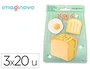 Imaginovo Bloc de Notas Adhesivas con Diseño Sandwich Foodies para Niños - 20 Hojas en Tamaños Surtidos