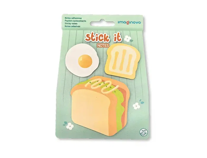 Imaginovo Bloc de Notas Adhesivas con Diseño Sandwich Foodies para Niños - 20 Hojas en Tamaños Surtidos Imaginovo Bloc de Notas Adhesivas con Diseño Sandwich Foodies para Niños - 20 Hojas en Tamaños Surtidos
