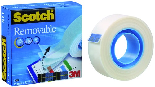 Scotch Cinta adhesiva Magic Invisible removible 33 m x 19 mm