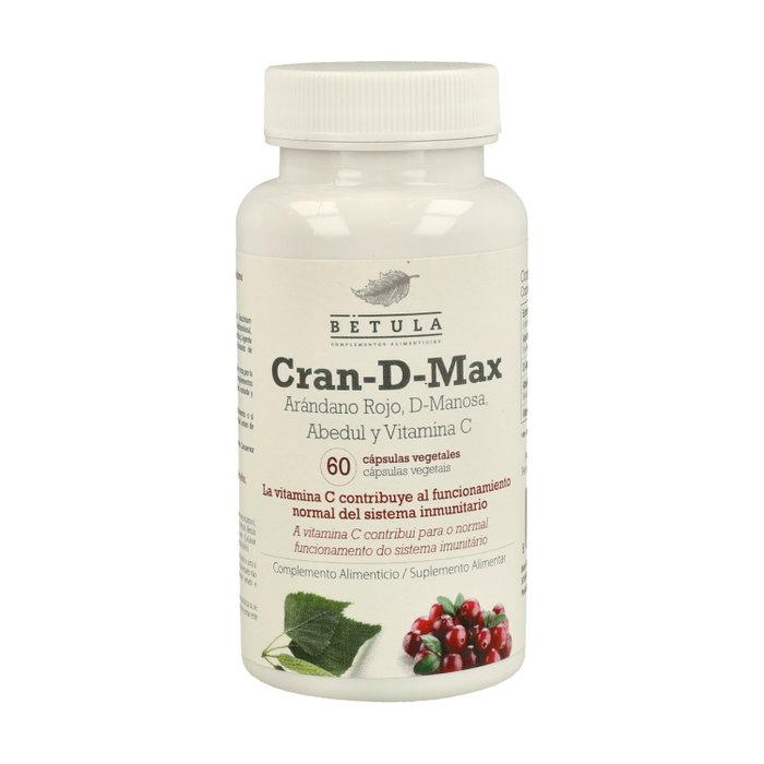 Betula Cran-D-Max 60 cápsulas complemento alimenticio arándano rojo D-Manosa abedul vitamina C Betula Cran-D-Max 60 cápsulas complemento alimenticio arándano rojo D-Manosa abedul vitamina C