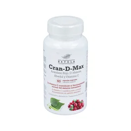 BETULA Cran-D-Max 60 Cápsulas - Arándano Rojo con D-Manosa y 36 mg PACs Tipo A para el Bienestar Urinario