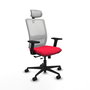 PIQUERAS Y CRESPO Silla de oficina Haches con mecanismo Sincro/Traslack, Rojo y Blanco