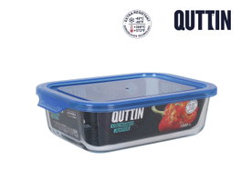 Quttin Fiambrera Rectangular con Tapa Azul 22 x 15.5 x 6.4 cm (6 Unidades)