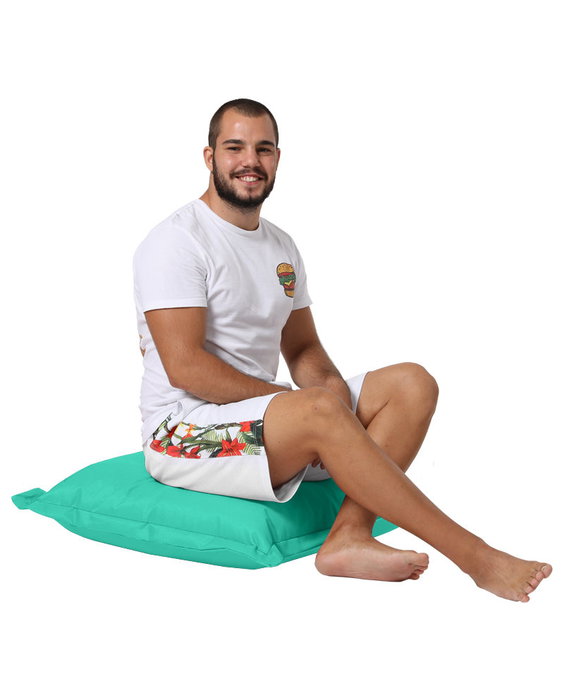 Atelier Del Sofa Cojín de Jardín 70x70 cm Turquesa para Exterior, Asiento Acogedor, Tela Impermeable, Poliéster