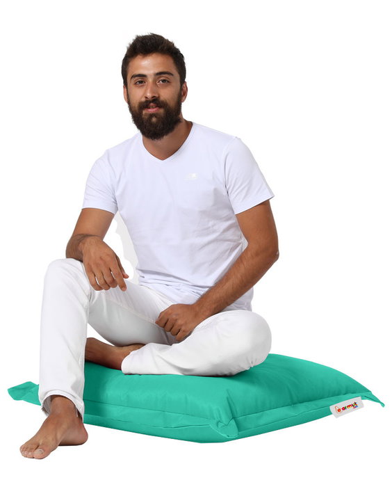 Atelier Del Sofa Cojín de Jardín 70x70 cm Turquesa para Exterior, Asiento Acogedor, Tela Impermeable, Poliéster