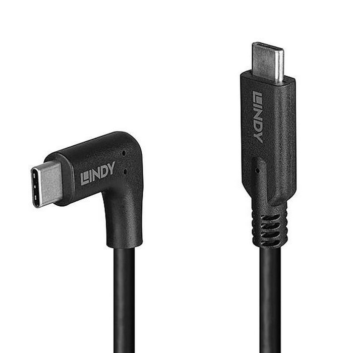 Lindy Cable USB-C 3.2 Gen 2 de 1 m con Conector Angular de 90° Negro Lindy Cable USB-C 3.2 Gen 2 de 1 m con Conector Angular de 90° Negro