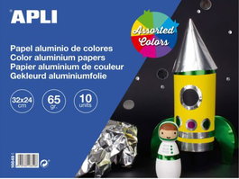 APLI PAPER Bloc de Papel de Aluminio 32x24 cm, 10 Hojas Colores Surtidos