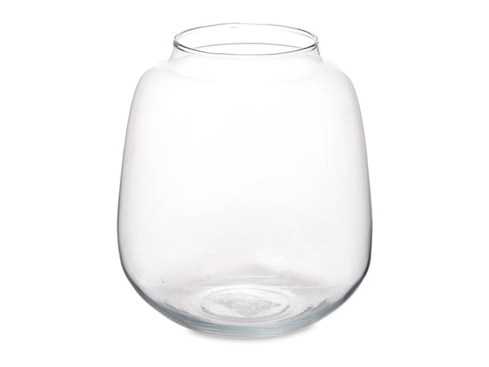 Giftdecor Jarron Cristal Ancho Pequeño Transparente 18x21x18 cm (Set de 4)