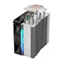Fortron NE Procesador Ventilador CPU Refrigeración, 12 cm, 4 Tubos de Calor, Aluminio, LED Multi, 800-1600 RPM, 28 dB, Compatible Intel LGA1851/1200/1700 y AMD AM4/AM5, Negro