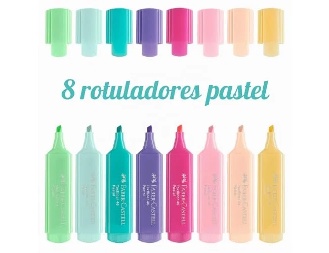 Faber-Castell Textliner 46 Marcadores Fluorescentes Pastel Surtidos, Estuche de 8 unidades