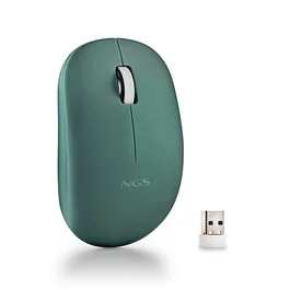 NGS FOG Pro Ratón Óptico Inalámbrico RF para Oficina, Silencioso Ambidiestro 1000 DPI con Nano Receptor USB, Color Verde
