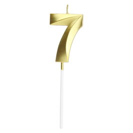 Party Time Vela Aniversario Cifra 7 Oro para Celebraciones