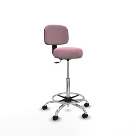 PIQUERAS Y CRESPO Taburete Llanos CL Bali rosa con base cromada