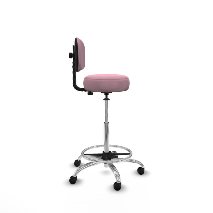 PIQUERAS Y CRESPO Taburete Llanos CL Bali rosa con base cromada