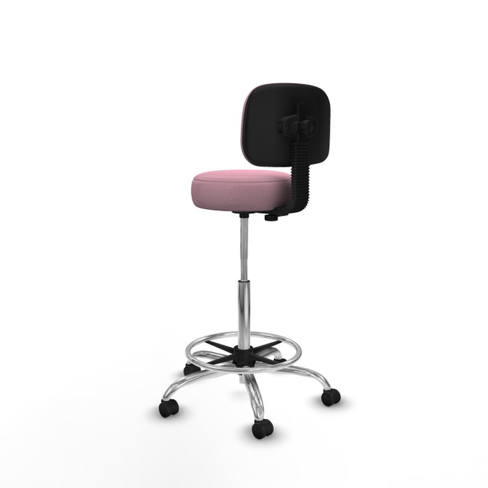 PIQUERAS Y CRESPO Taburete Llanos CL Bali rosa con base cromada