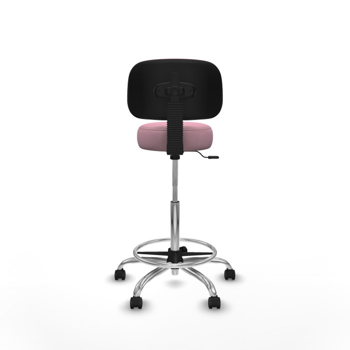 PIQUERAS Y CRESPO Taburete Llanos CL Bali rosa con base cromada