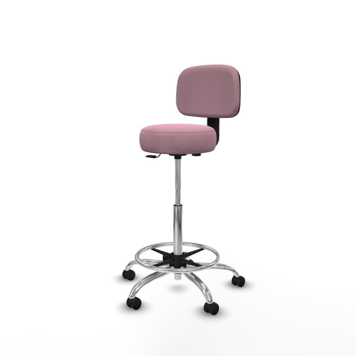 PIQUERAS Y CRESPO Taburete Llanos CL Bali rosa con base cromada