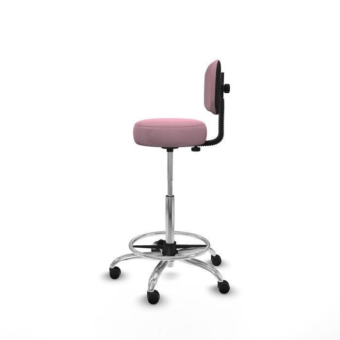 PIQUERAS Y CRESPO Taburete Llanos CL Bali rosa con base cromada