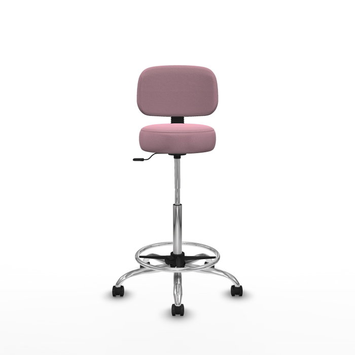 PIQUERAS Y CRESPO Taburete Llanos CL Bali rosa con base cromada