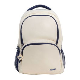 Milán Mochila Escolar 430 Since 1918 Beige y Azul Marino 25L con Compartimento Portátil, Tejido Ripstop