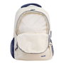 Milán Mochila Escolar 430 Since 1918 Beige y Azul Marino 25L con Compartimento Portátil, Tejido Ripstop