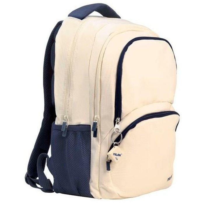 Milán Mochila Escolar Serie 1918 25L Beige y Azul Marino Milán Mochila Escolar Serie 1918 25L Beige y Azul Marino