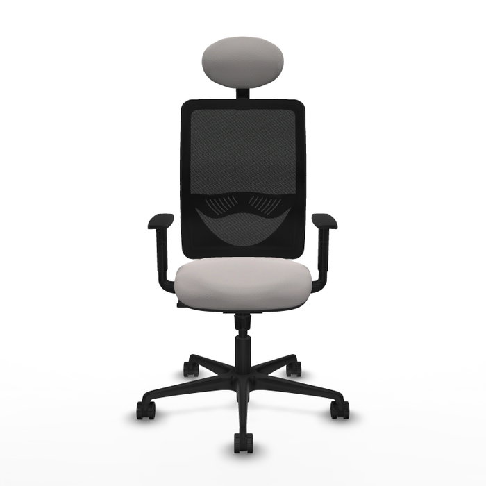 PIQUERAS Y CRESPO Silla de oficina Zulema con mecanismo Sincro, Blanco y Negro