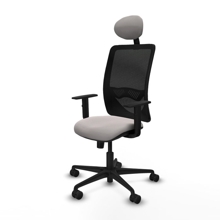 PIQUERAS Y CRESPO Silla de oficina Zulema con mecanismo Sincro, Blanco y Negro