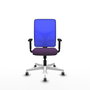 PIQUERAS Y CRESPO Silla de oficina Motilla con mecanismo Sincro, Tela Morada y Malla Azul
