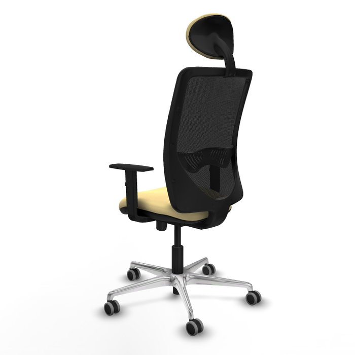 PIQUERAS Y CRESPO Silla de oficina Zulema con mecanismo Sincro/Traslack, Crema y Negro